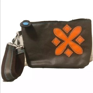 Urban Junket Clutch Wristlet Orange Flower Purse